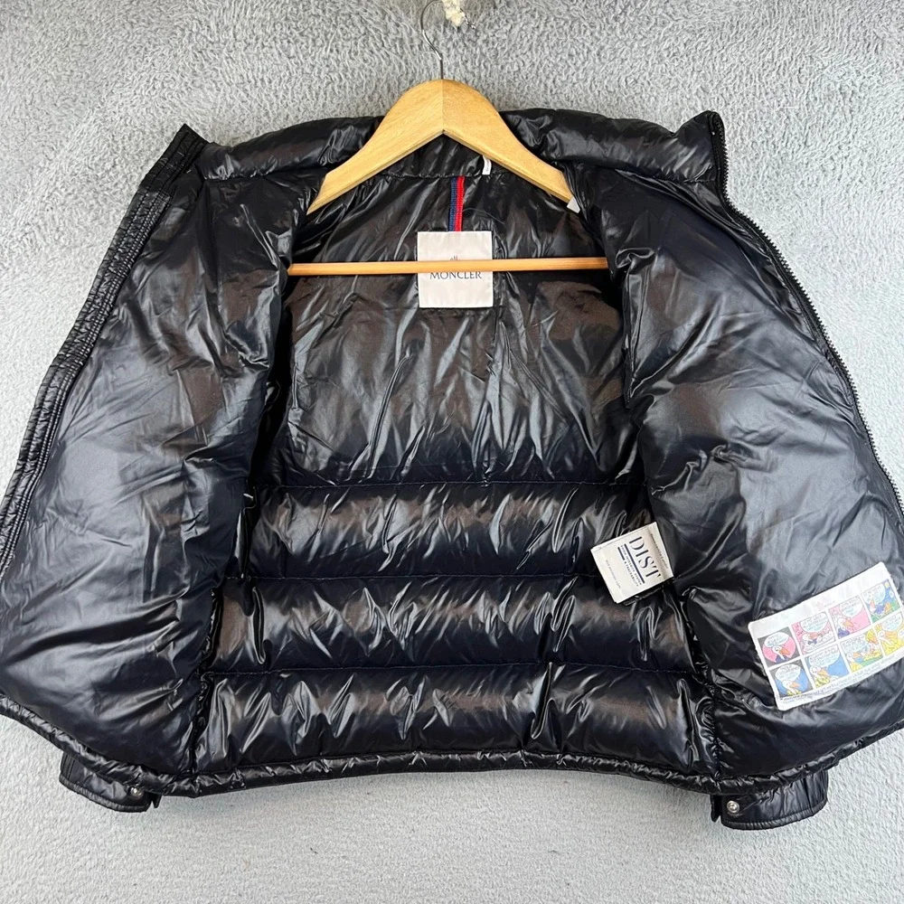 Moncler Maya Kids Puffer Jacket Black Glossy Down Coat Size 10A